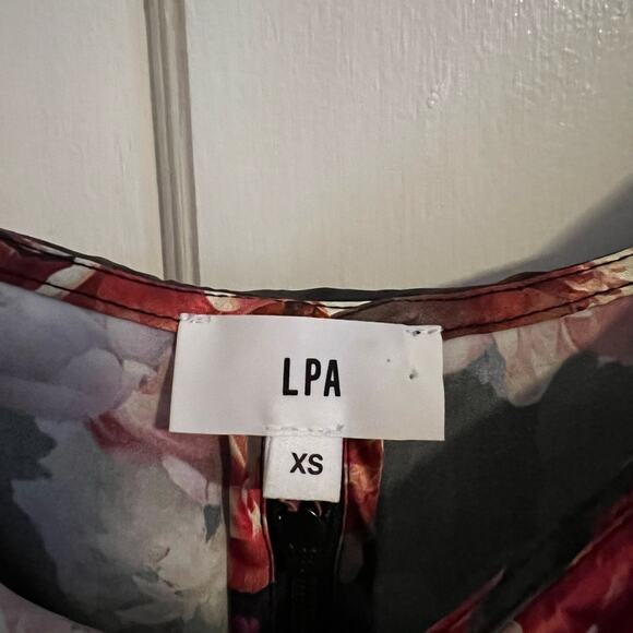 LPA black floral dress silky fall wedding guest holiday party cocktail - Picture 9 of 9